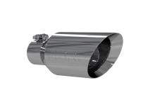 Exhaust Tip 4 1/2 Inch O.D. Dual Wall Angle Rolled End 2.5 Inch Inlet 11 Inch Length T304 Stainless Steel MBRP